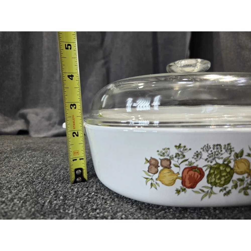 Vintage Corning Ware Le Romarin A-10-B Casserole Dish w Pyrex Lid 10x10 USA
